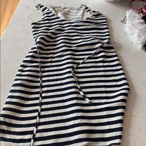 LOFT navy and white stripped dress tie